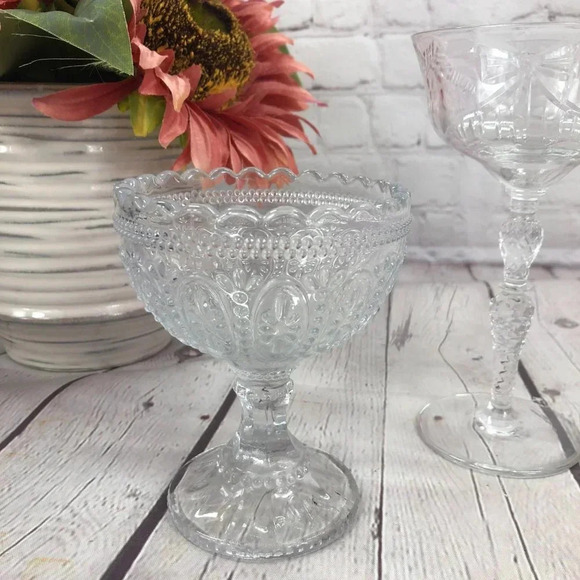 vintage set of 2 champagne pedestal stem - Picture 2 of 10